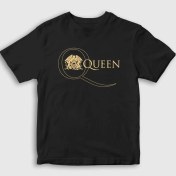 Resim Presmono Unisex Çocuk Siyah Gold Logo Queen T-Shirt 