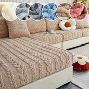 Resim 1 Adet Peluş Jakarlı Koltuk Kılıfı - Kış Sıcaklığı, Kalın Polar Koltuk Koruyucu Bej, Gri, Mavi, Pembe Renklerde - Kaymaz, Tek Kişilikten Dört Kişilik Koltuklara Uygun - Oturma Odası ve Yatak Odası Dekoru için Makinede Yıkanabilir, Koltuk Kılıfları 