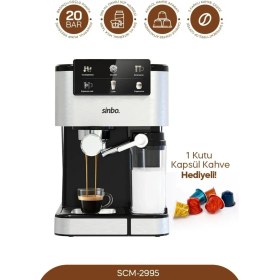 Resim Sinbo Scm 2995 -Kapsül Kahve Aparatlı Inox Espresso Makinesi 