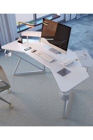 Resim Michael Brean Özel Tasarım Kanatlı Oyuncu Masası 160 Cm. Bardaklık Ve Kulaklık Tutucu Hediye 