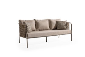 Resim Monaco Bej Üçlü Oturma Grubu 