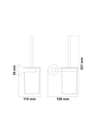 Resim Saray İnci Klozet Fırçası Füme Krom 