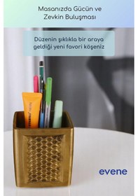 Resim Kalemlik Masa Kalemliği Organizer Kalemlik Altın Eskitme Renk Model 86 Çok Renkli 