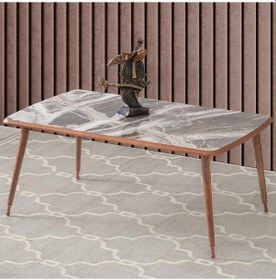 Resim 60X100 Cm Ahşap Lüx Ayaklı Orta Sehpa Bej Kahve A8 