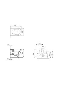 Resim V-tondo Rimless Asma Klozet Kanalsız Kısa Kapak Hariç Mat Beyaz Beyaz 