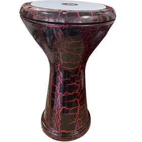 Resim Vatan Darbuka Kırmızı Çatlak 5 numara Büyük Boy Mısır Darbuka + Alyan Anahtarı 