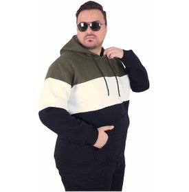 Resim Starbattal Büyük Beden Kapüşonlu 3ip Sweat Mg 25725 Hakı Haki 