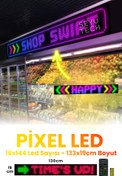 Resim SEYUTECH Pixel Led Panel Dijital Ekran Yazı ve Animasyon Eklenebilen Telefon Kontrollü Yapışkanlı 16*144 Led 