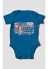 Resim Morivokids Teyzeye Özel Kısa Kollu Bebek Body %100 Pamuk Zbn89-kk Koyu Mavi 