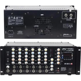Resim MV-300EF-TR 300 Watt 6 Mikrofon Girişli Usb-Bluetooth Destekli Trafolu Mixer Anfi 