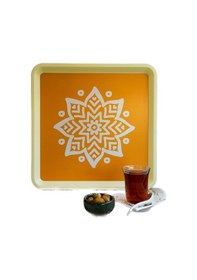 Resim Zuccii Home Alaçatı Tepsi - Sarı - 32,5x32,5 Cm Çok Renkli 