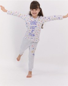Resim Rolypoly 2595 Shine Like A Star Karmelanj Kız Çocuk Pijama Takımı 001 