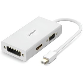 Resim Mini DP To HDMI DVI VGA Beyaz Görüntü Dönüştürücü Adaptör 