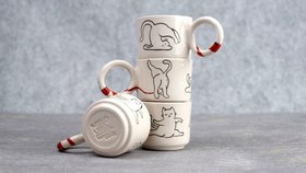 Resim Seramik Bardak | Hayvan Serisinden, SPORCU KEDİ! - 1 