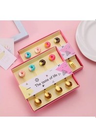 Resim Krd Donut Tatlı Serisi 6 Lı Kaşık Krd-5154 Gold 