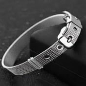 Resim 1 Adet 304 Paslanmaz Çelik Titanyum Kaplama Erkek Bileklik - Ayarlanabilir Çift Stili, Güvenli Toka, Günlük Kullanım ve Tatiller İçin Dayanıklı & Rahat Tasarım, Konforlu Takı 