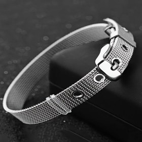 Resim 1 Adet 304 Paslanmaz Çelik Titanyum Kaplama Erkek Bileklik - Ayarlanabilir Çift Stili, Güvenli Toka, Günlük Kullanım ve Tatiller İçin Dayanıklı & Rahat Tasarım, Konforlu Takı 