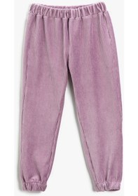 Resim Koton Fitilli Kadife Jogger Eşofman Altı Lila 3wkg40054ak 3WKG40054AK353 Lila 