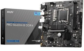 Resim MSI PRO B660M-B DDR4 4600MHZ 1XVGA 1XHDMI 1XM.2 USB 3.2 MATX 1700P (12. VE 13.NESİL İŞLEMCİ UYUMLU) AA203MSI0014