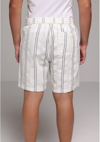 Resim Colin's Colins Regular Fit Orta Bel Çizgili Erkek Beyaz Şort Cl1079595 Q1.v2 Ofw 