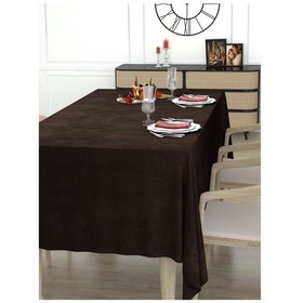Resim Daily Series Kadife Dokulu Kahverengi Masa Örtüsü Kahverengi 