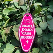 Resim Anahtarlarım MOJO DOJO CASA Ev Motel Otel Anahtarlık Akrilik Anahtar Etiketi Sırt Çantası Çanta Valiz Etiketi Y2K Kadınlar Günlük Kullanım Hediyesi, Sevgililer Günü Hediyesi 2D Düz 