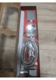 Resim Sürgülü Duş Seti Kare Krom Lüks Krom 