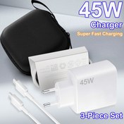 Resim 45W USB C Hızlı Şarj Cihazı PD Tip C Duvar Şarj Cihazı, 2m Şarj Kablosu 5A, iPhone 16 15 Xiaomi Samsung USB C Telefon Şarj Adaptörü 