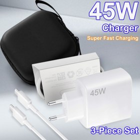 Resim 45W USB C Hızlı Şarj Cihazı PD Tip C Duvar Şarj Cihazı, 2m Şarj Kablosu 5A, iPhone 16 15 Xiaomi Samsung USB C Telefon Şarj Adaptörü 