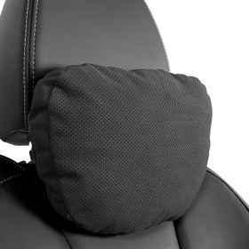 Resim Yükseltilmiş Evrensel Araba Başlık Yastığı - Yumuşak Kürk, Dönebilen Boyun Desteği, Rahat & Rahatlatıcı, Maybach Dahil Çoğu Araba İçin Uygun 