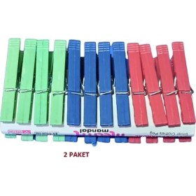 Resim Hagiki (2 Adet) 24 Lü Plastik Mandal Çamaşır Mandalı ( 2 Adet) 