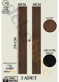 Resim Ceviz 2 Adet 60x270 Cm Yeni Nesil Akustik Ahşap Duvar Paneli 