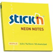Resim Hopax Stıckn Yapışkanlı Not Kağıdı 100 YP 76x76 Fosforlu Sarı HE21133 