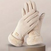 Resim 1 Çift Kışlık Sıcak Eldiven, Dokunmatik Ekran Uyumlu, Peluş Astar, Polyester Örgü Kumaş, Makinede Yıkanabilir, Sonbahar/Kış Sezonu Açık Hava Koruma Eldiveni 