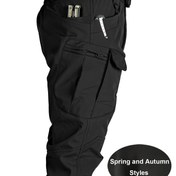 Resim Erkekler için Taktiksel Kargo Pantolon - Çoklu Kullanışlı Cepler (Bacak Kayışı/Yan Cep), Yumuşak Esnek Kumaş, Kemersiz Tasarım, Outdoor, Hiking, Kampçılık, İş İçin - Her Şey Dahil Çalışma Pantolonu, Taktiksel Kamp Ekipmanı, Tek Renk Desenli, Esnek İş Giyimi 