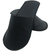 Resim PRİVATE 100 Çift Overloklu Siyah Tela Otel Terliği Tek Kullanımlık Kullan At 