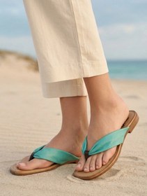 Resim Bueno Shoes Yeşil Deri Kadın Parmak Arası Sandalet 01wu3400 