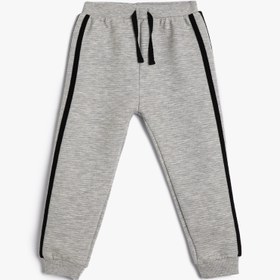Resim Erkek Bebek Jogger Eşofman Altı Beli Bağlamalı Şerit Detaylı 