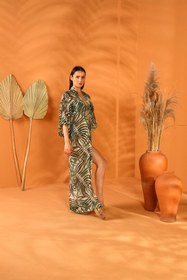 Resim ELAF White Botanical Uzun Kimono Pareo - Ma Lumière Collection 