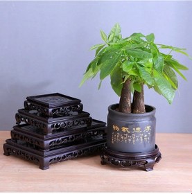 Resim Renk 5-saksı Tepsisi Plastik Alt Destek Yuvarlak Taban Kalınlaşmış Şasi Çin Tarzı Kare Su Tutma Dekor Süs Tabanı Zd34 