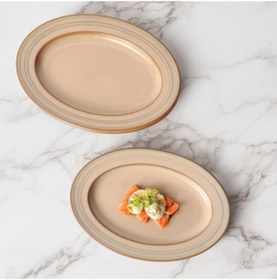 Resim Güral Porselen Valeron 2 Adet 21 Cm Kayık Tabak Reaktif Agate Vr 969 Diğer 