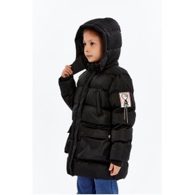 Resim Benitto Kids Kız Çocuk Kalın Kışlık Kapüşonlu Kaban 51349 Siyah 