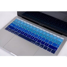 Resim Macbook Pro Klavye Koruyucu Ombre Us-abd İngilizce 12inç A1534 - 13inç A1708 İle Uyumlu Lacivert Mavi 