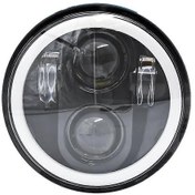 Resim 5.75 Led Far, Sportster Iron 883 Dyna Stre-xinhan İçin Beyaz Halo Drl'li 5-3/4 Motosiklet Farı. 