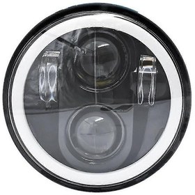Resim 5.75 Led Far, Sportster Iron 883 Dyna Stre-xinhan İçin Beyaz Halo Drl'li 5-3/4 Motosiklet Farı. 