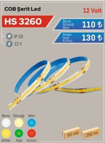Resim Cob Şerit Led, Beyaz Hs 3260 5 Metre 