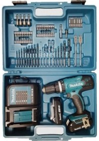 Resim Makita DDF453SYX1 18V 1.5 Ah Li-ion Akülü Matkap Vidalama + 74 Parça Uç Seti 