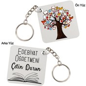 Resim Edebiyat Öğretmenine Öğretmeler Günü Hediyesi Isimli Anahtarlık 