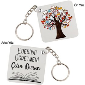 Resim Edebiyat Öğretmenine Öğretmeler Günü Hediyesi Isimli Anahtarlık 