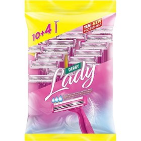 Resim Derby Lady Kadın Tıraş Bıçağı 10+4 Poşetli - Gratis 